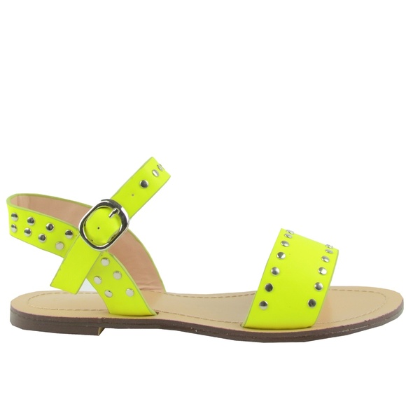 yellow flat sandals womens